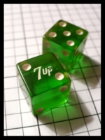 Dice : Dice - 6D - 7up Geen Bakelite with 5s and 2s Only Ebay 2009